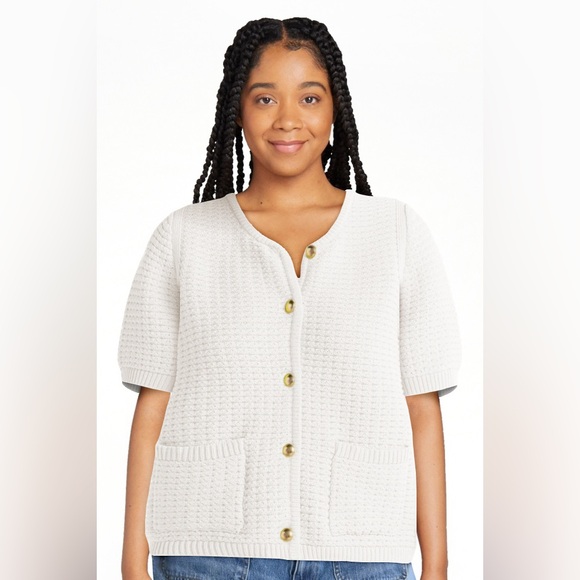 NWT Free Assembly Women's and Women's Plus Crochet Cardigan Sweater, Lightweight - Picture 2 of 11